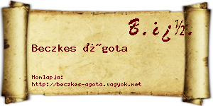 Beczkes Ágota névjegykártya